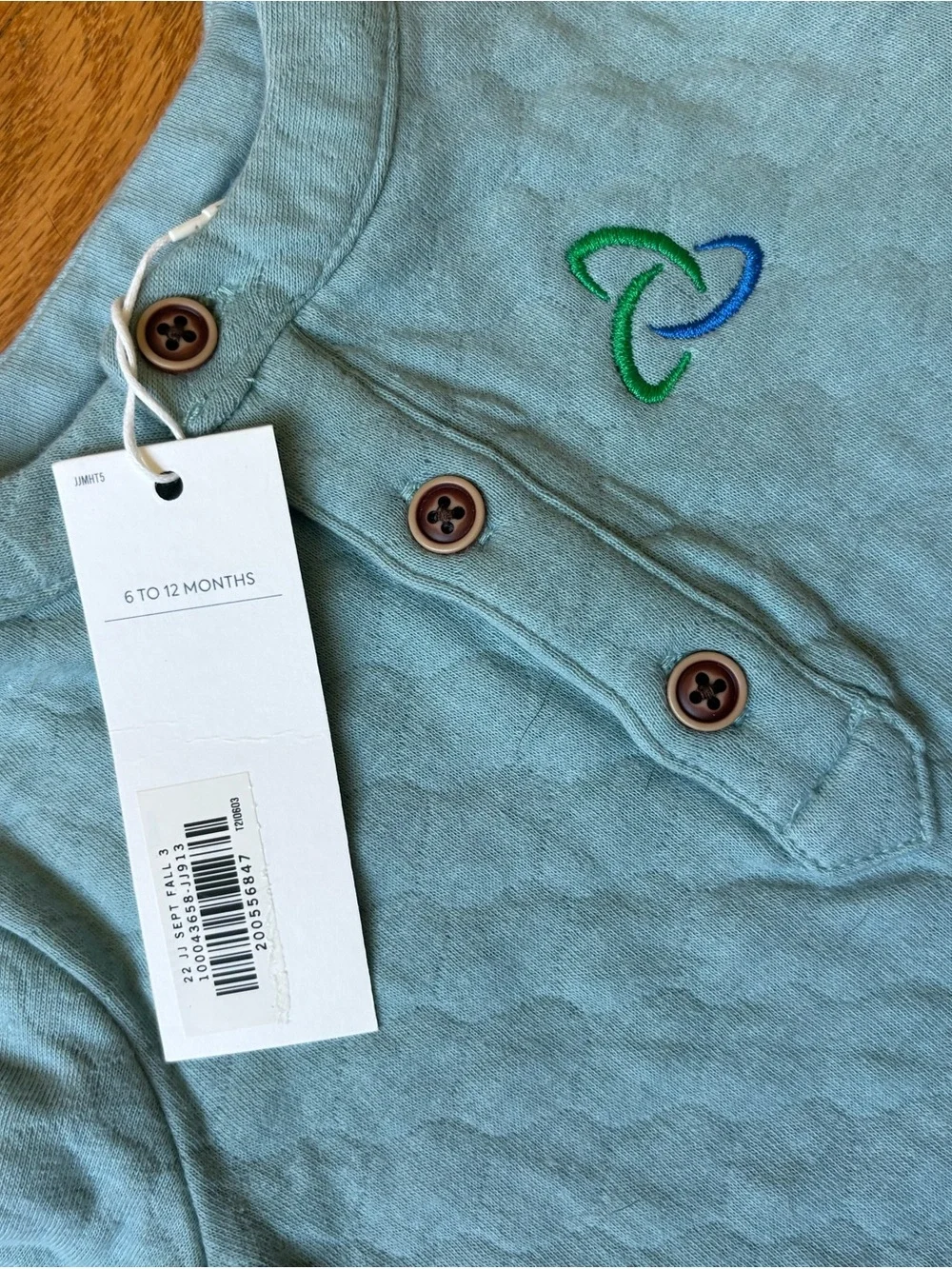 Janie and Jack Quilted Light Blue Baby Romper